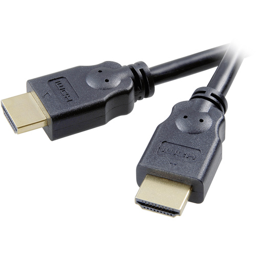 SpeaKa Professional HDMI Anschlusskabel 1.50m Audio Return Channel, vergoldete Steckkontakte, Ultra HD (4k) HDMI Schwarz [1x