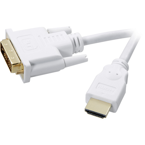 SpeaKa Professional DVI / HDMI Adapterkabel DVI-D 18+1pol. Stecker, HDMI-A Stecker 2.00 m Weiß SP-7