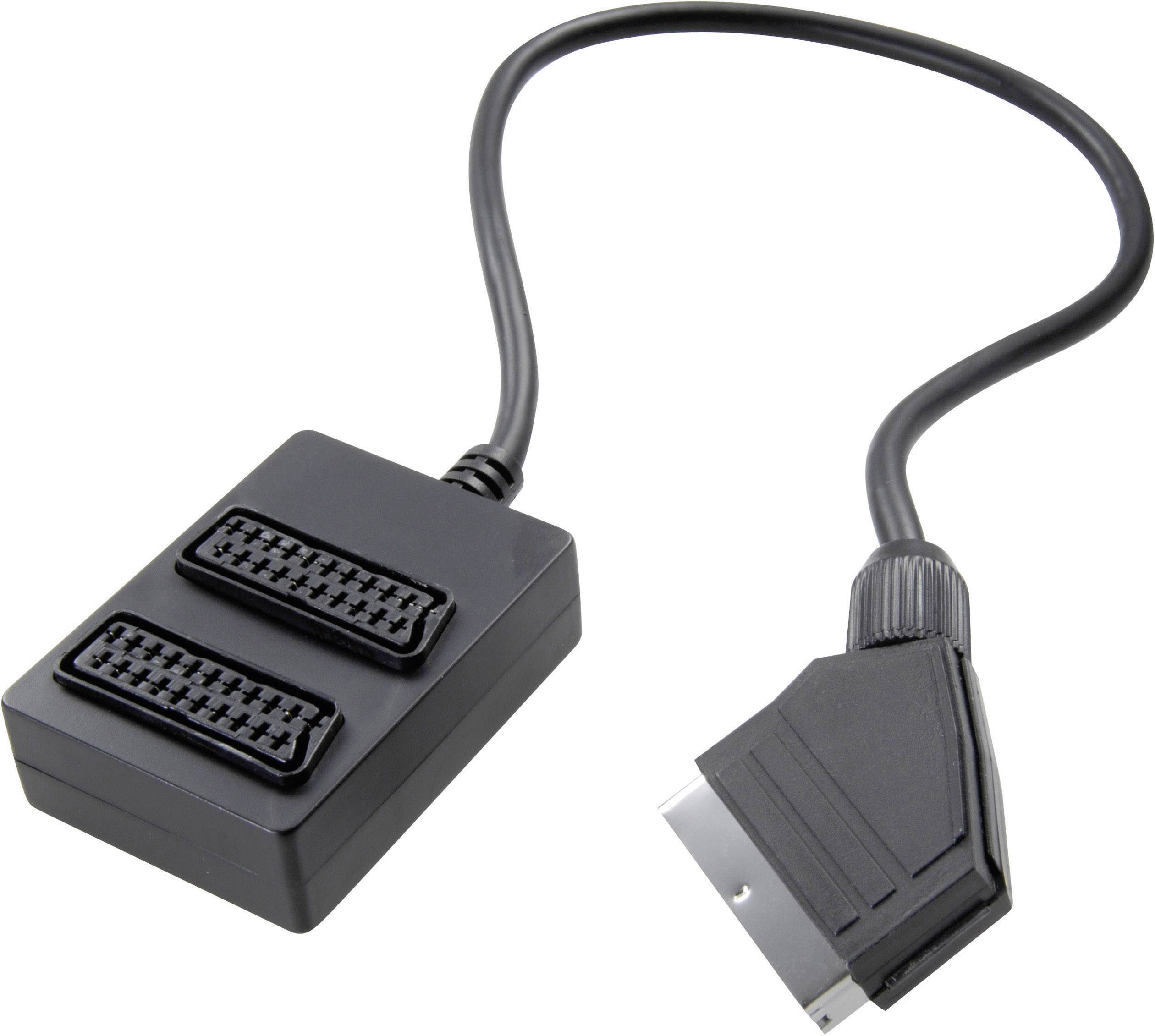 SpeaKa Professional SCART TV, Monitor Y-Adapter [1x SCART-Stecker - 2x SCART-Buchse] 20.00 cm Schwarz