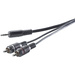 SpeaKa Professional SP-1300900 Cinch / Klinke Audio Anschlusskabel [2x Cinch-Stecker - 1x Klinkenstecker 3.5 mm] 3.00m Grau