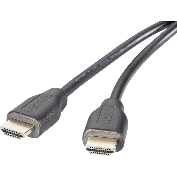 SpeaKa Professional HDMI Anschlusskabel 3.00 m SP-1300948 Audio Return Channel, vergoldete Steckkontakte Schwarz [1x HDMI-Stecker - 1x HDMI-Stecker]