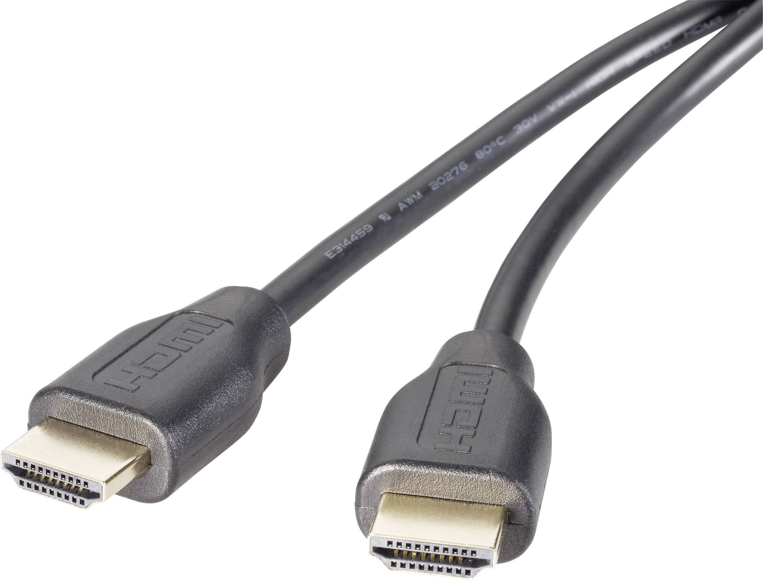 Zwei schwarze HDMI-Kabel mit Steckern an den Enden, verwendet zur Verbindung von Audio- und Videogeräten.