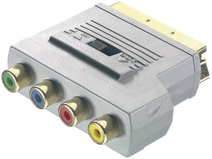 Sound & Image 50262 SCART / Cinch Adapter [1x SCART-Stecker - 4x Cinch-Buchse] Grau vergoldete Steckkontakte