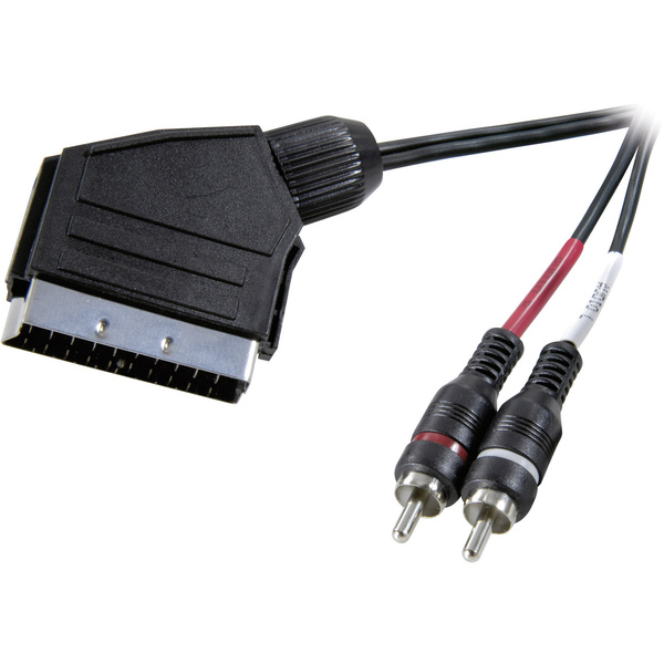 SpeaKa Professional SP-1301328 SCART / Cinch Audio Anschlusskabel [1x SCART-Stecker - 2x Cinch-Stecker] 2.00m Schwarz