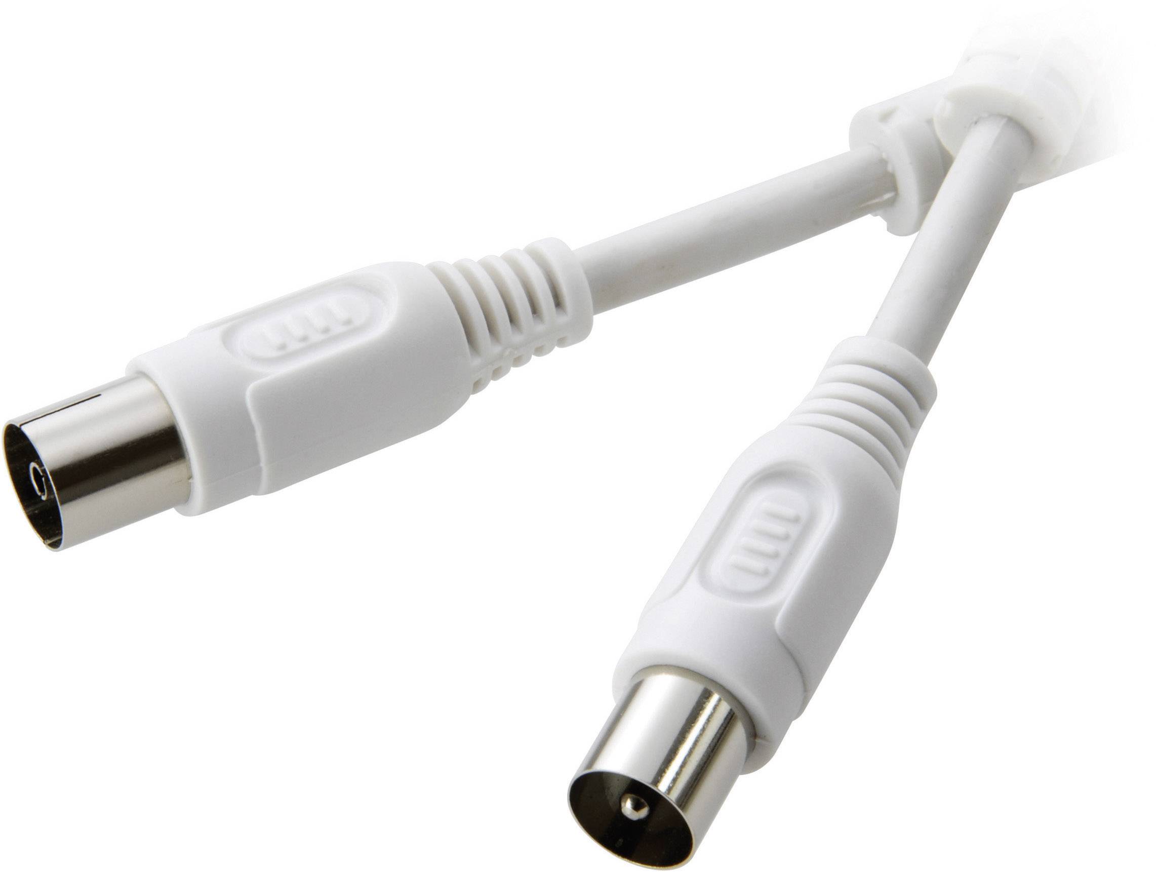 SpeaKa Professional Antennen Anschlusskabel [1x Antennenstecker 75Ω - 1x Antennenbuchse 75 Ω] 5.00m 90 dB mit Ferritkern