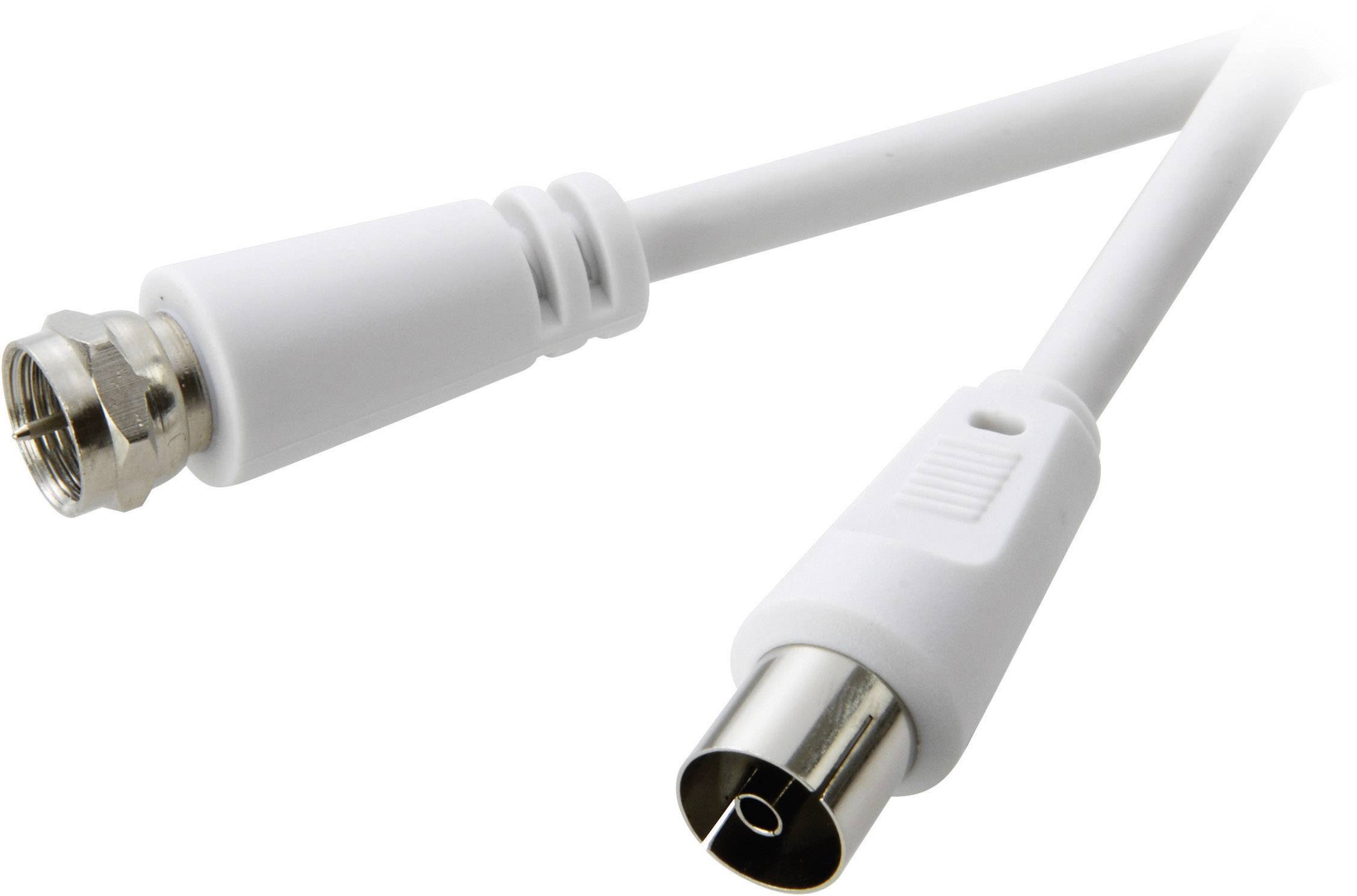 SpeaKa Professional SAT, Antennen Anschlusskabel [1x F-Stecker - 1x Antennenbuchse 75 Ω] 3.00 m 75 dB Weiß