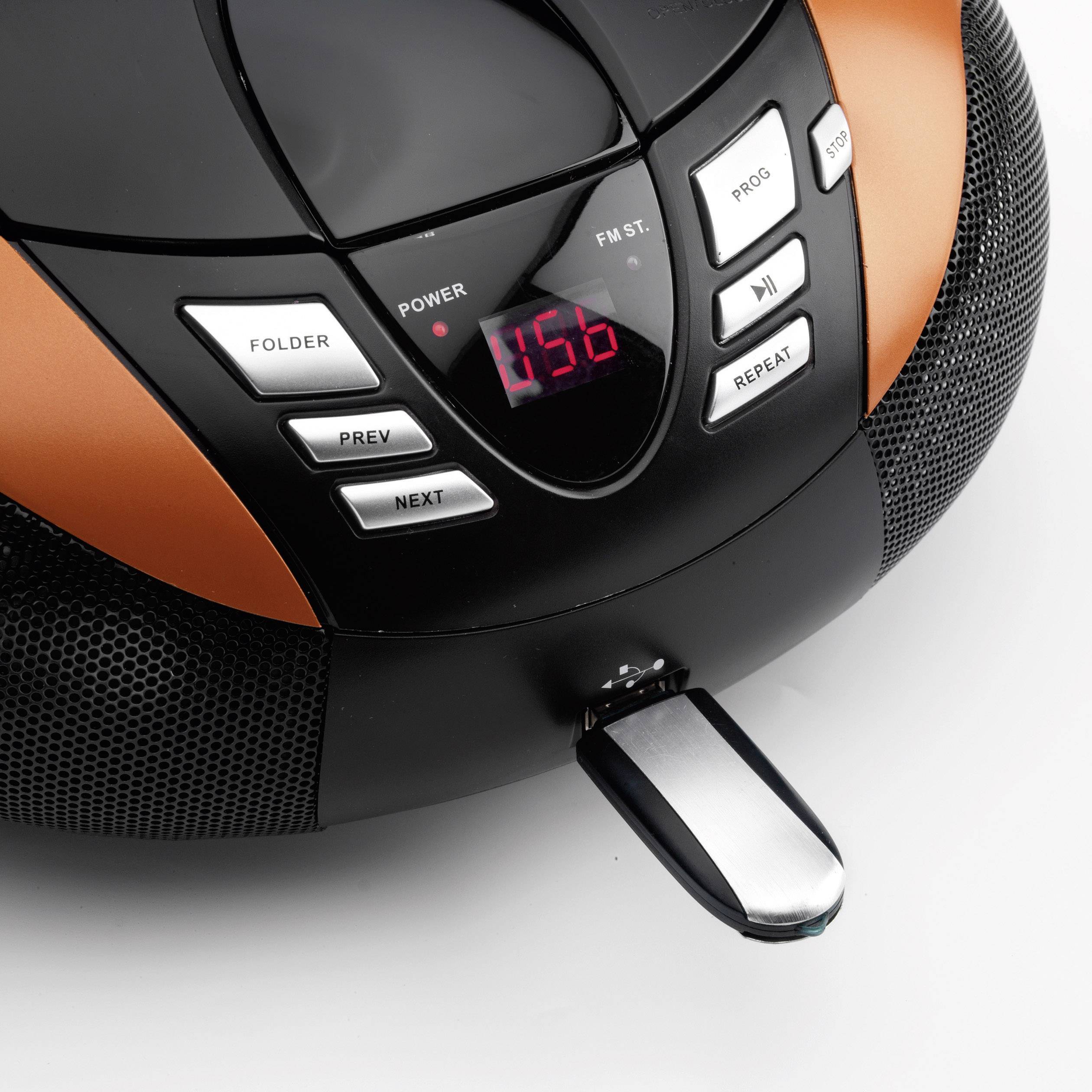 Lenco SCD-37 USB CD-Radio Schwarz, Orange