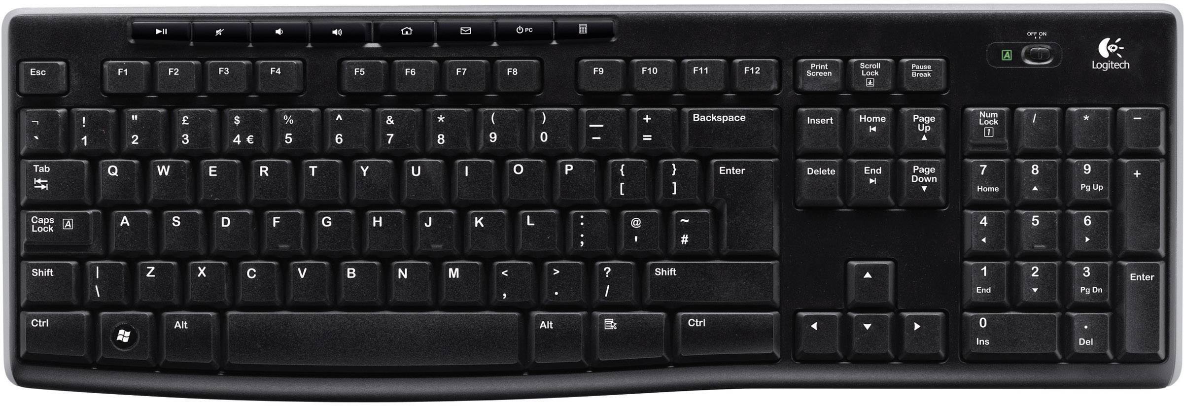 Logitech K270 Wireless Keyboard Funk Tastatur Deutsch, QWERTZ Schwarz Spritzwassergeschützt