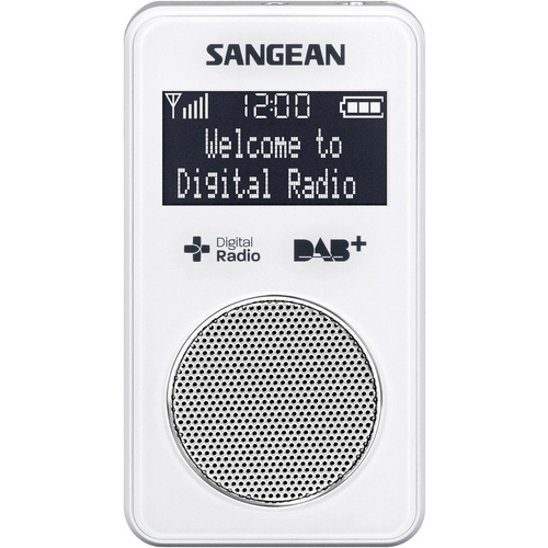 Sangean DPR-34+ Taschenradio DAB+, UKW wiederaufladbar Weiß