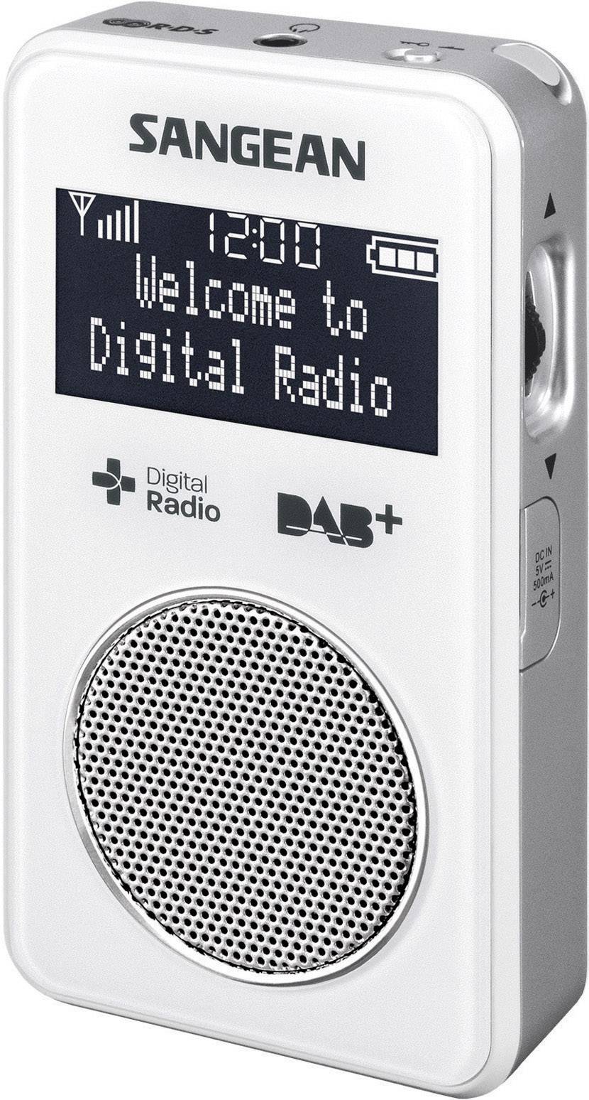 Sangean DPR-34+ Taschenradio DAB+, UKW wiederaufladbar Weiß