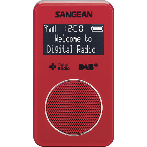 Sangean DPR-34+ Taschenradio DAB+, UKW wiederaufladbar Rot