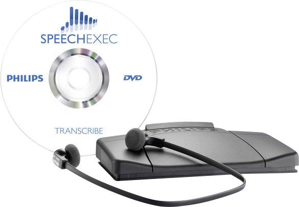 Transcription-Set Philips LFH 7177 (Fußschalter, SpeechExec, Kopfhörer)