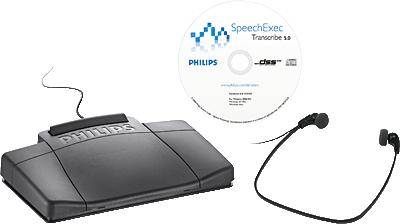Transcription-Set Philips LFH 7177 (Fußschalter, SpeechExec, Kopfhörer)