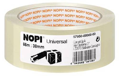 Nopi 57950 Packband Nopi® Transparent (L x B) 66m x 38mm 66m