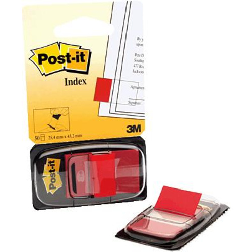 Post-it Haftstreifenspender Index 680-1 Farbe des Haftstreifens: Rot  7000029852