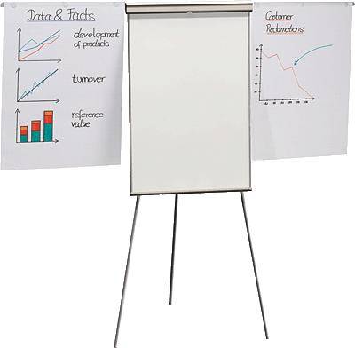 Franken Flipchart X-tra! Line® Standard Plus (B x H) 68 cm x 105 cm Hellgrau Inkl. Ablageschale, Inkl. Papierhalterhalter, abwischbar, höhenverstell