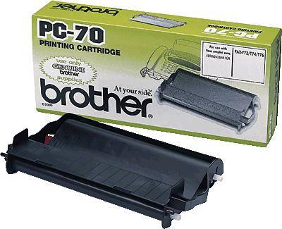 Brother Thermotransfer-Rolle Fax Original 144 Seiten Schwarz 1 Set PC-70 PC70