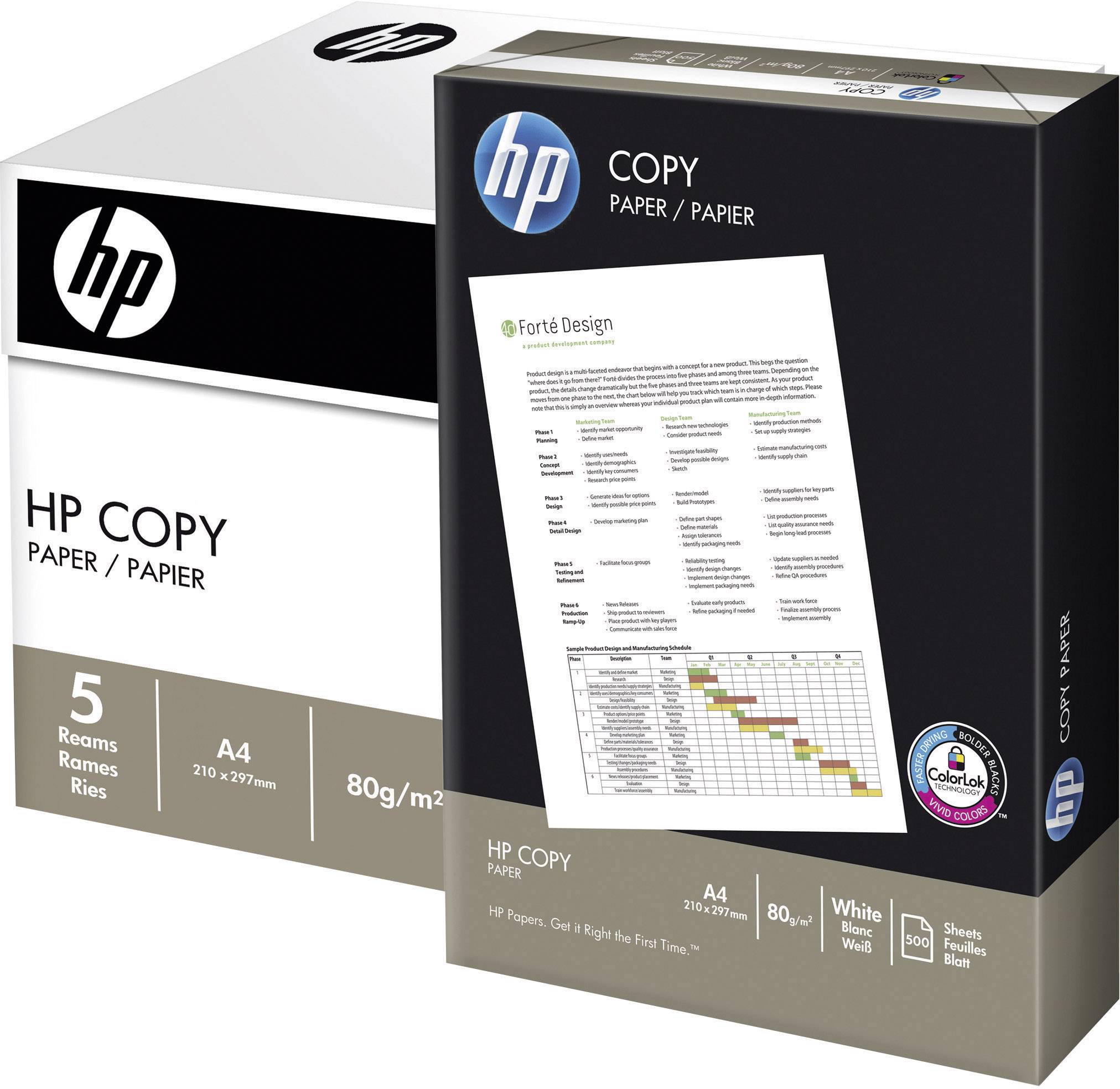 HP Copy   Universal Druckerpapier Kopierpapier DIN A4 80 g/m² 2500 Blatt Weiß