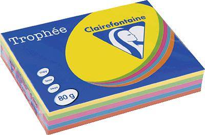 Clairefontaine Trophée Pastell Mix 1703C Farbiges Druckerpapier DIN A4 500 Blatt 5-farbig