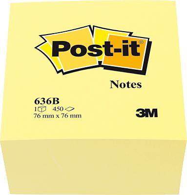 Post-it Haftnotizwürfel 636B 76 mm x 45 mm Gelb 450 Blatt