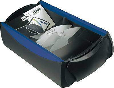 HAN 2000-34 VIP Visitenkartenbox (B x H x T) 120 x 80 x 255 mm Schwarz, Blau