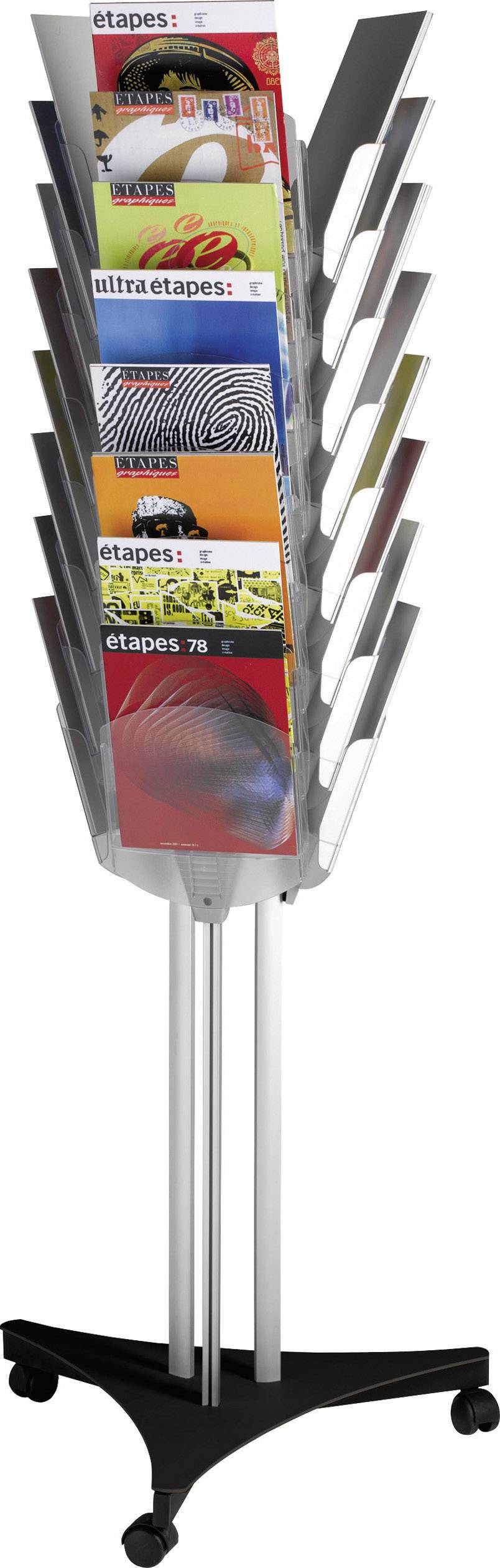 Prospektständer mit 24 Fächern A4 drehbar