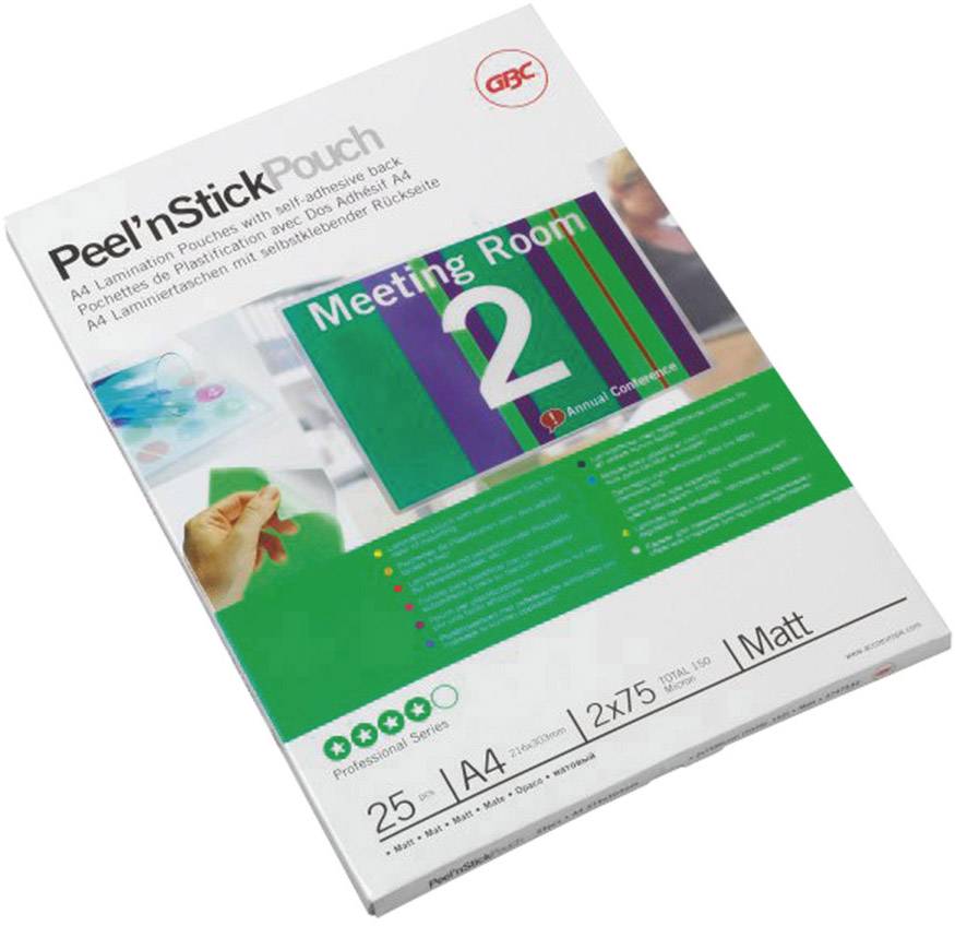 GBC Laminierfolie DIN A4 75 micron matt selbstklebend 25 St.