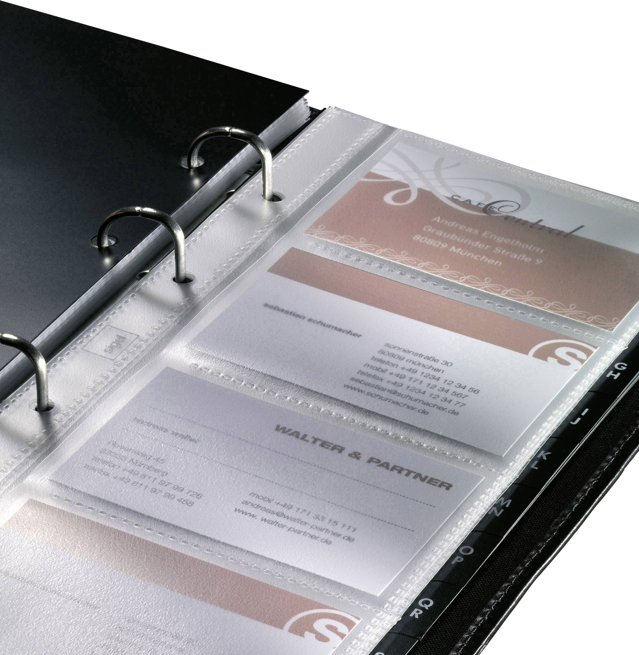 Sigel VZ204 Torino Visitenkartenringbuch 160 Karten (B x H x T) 160 x 275 x 35 mm Schwarz Rindsleder