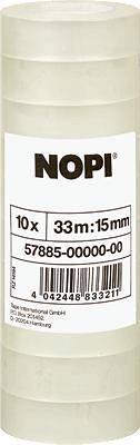 Nopi 57885-00000-00 57885-00000-00 Klebeband Nopi® Transparent (L x B) 33 m x 15 mm 10 St.