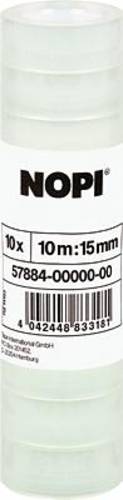 Nopi 57884-00000-00 57884-00000-00 Klebeband Nopi® Transparent (L x B) 10m x 15mm 10St.