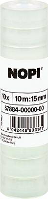 Nopi 57884-00000-00 57884-00000-00 Klebeband Nopi® Transparent (L x B) 10 m x 15 mm 10 St.
