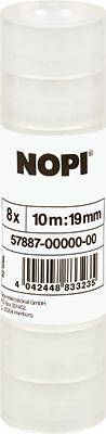 Nopi 57887-00000-00 57887-00000-00 Klebeband Nopi® Transparent (L x B) 10 m x 19 mm 8 St.