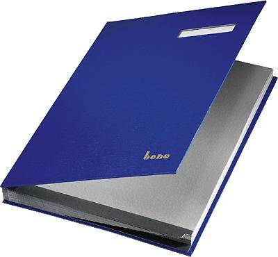 Unterschriftsmappe A4 18 Fächer blau