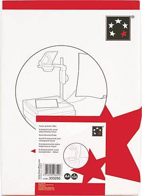 5 Star™ Laserfolie, klar transparent ohne Streifen, 333255, N/A, 100 St.