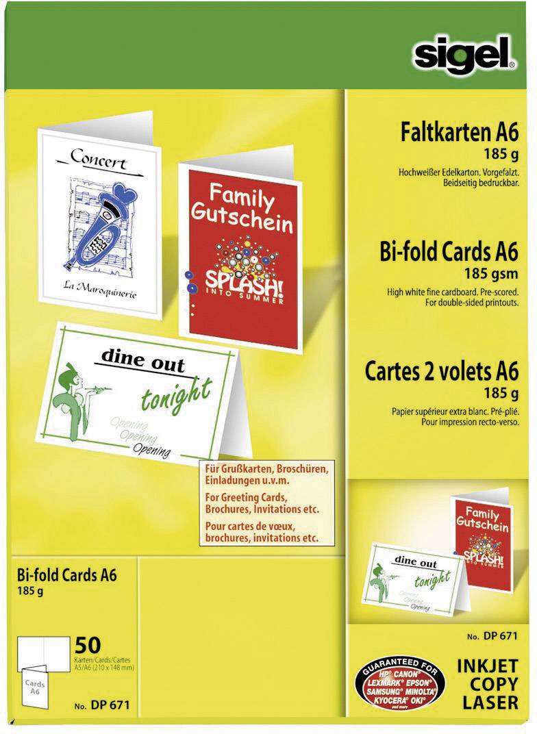 Faltkarten A6 hochweiß 185 g/qm VE=50 Stück