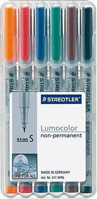 STAEDTLER Lumocolor non-permanent 6er Etui/311 WP6 sortiert Inh.6