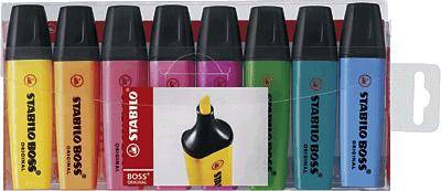 STABILO BOSS® ORIGINAL, Leuchtmarkierer/70-8 2 + 5 mm sortiert Inh.8