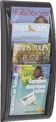 PAPERFLOW Wandhalter Quick Blick/4061-01 H65,5xB29xT9,5cm schwarz 4 FÄcher A4