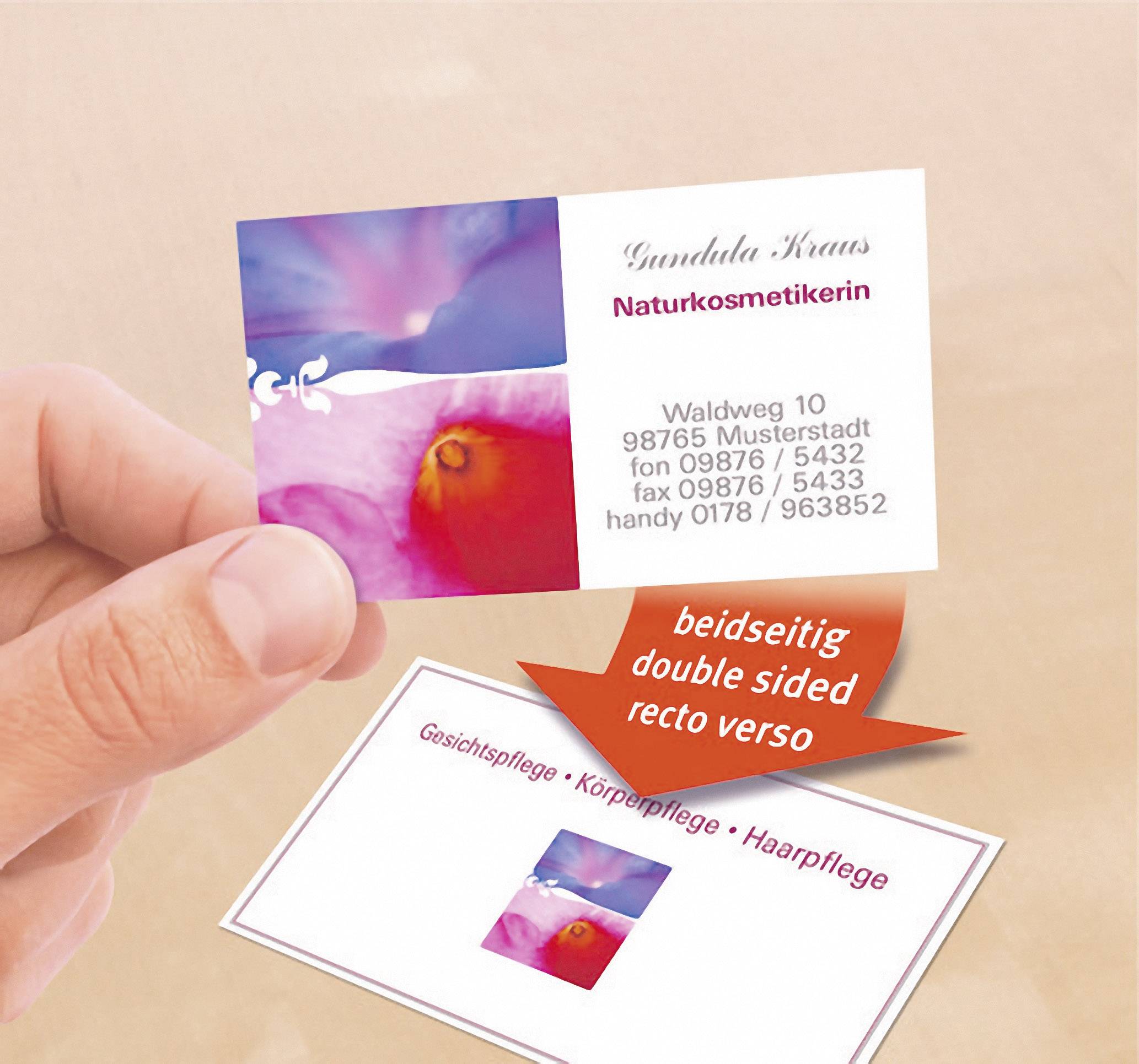 Avery-Zweckform C32015-25 Bedruckbare Visitenkarten, glatte Kanten 85 x 54mm Weiß 200 St. Papierformat: DIN A4