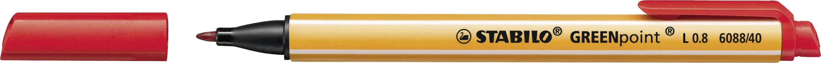 Stabilo Faserschreiber GREENpoint/6088/40 0,8 mm rot
