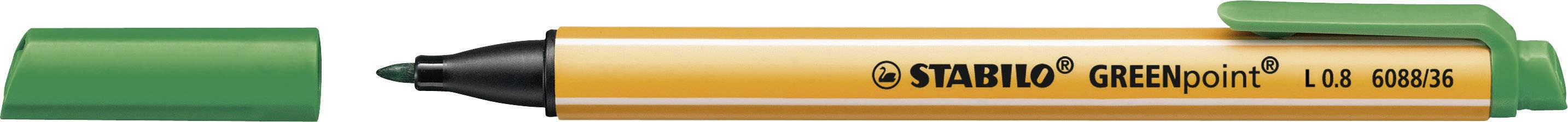 Stabilo Faserschreiber GREENpoint/6088/36 0,8 mm grün
