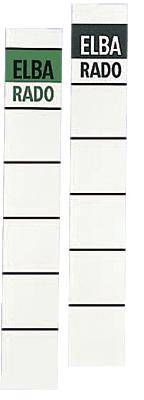 Ordnerrückenschild kurz/schmal weiß schwarz/grüner Aufdruck 10 Stück