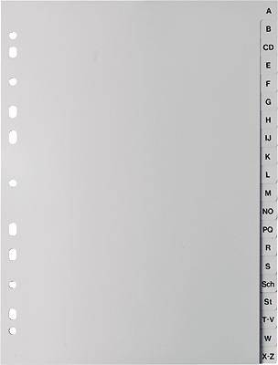 5 Star Kunststoffregister A - Z A-Z, A4 volle Höhe grau 120 my