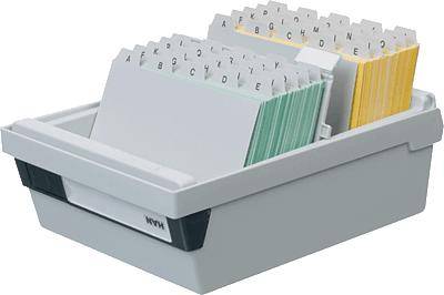 HAN Karteikasten 966-11 DIN A6 quer max. 800Karten PS lichtgrau
