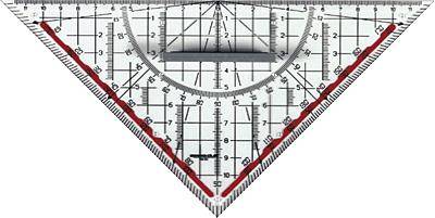 Rumold Technisches Zeichendreieck/10151 25cm rauchgrau Kunststoff mit Griff