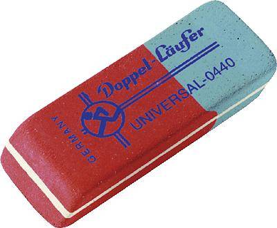 Radiergummi doppelt 55x19x8mm rot/blau