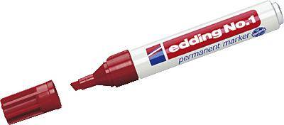 Permanent-Marker edding No. 1 4-1002 Farbe rot Strichstärke 1 - 1,5 mm