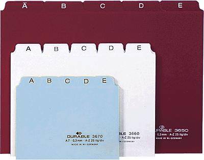 Durable Leitregister/3660-03 DIN A6 quer rot PP