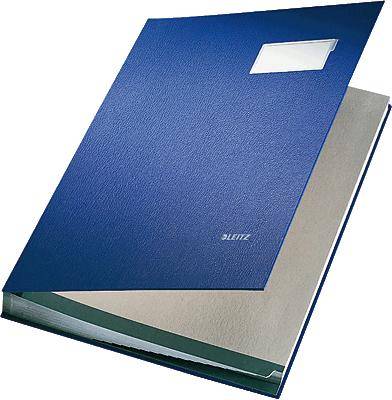 Leitz Unterschriftsmappe 57010035 DIN A4 10 Fächer Graupappe blau