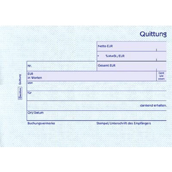 Avery Zweckform 302 Quittungen mit MwSt-Nachweis, DIN A6 quer, weiß, 50 Blatt Avery Zweckform 302 Quittungen mit MwSt-Nachweis, DIN A6 quer, weiß, 50 Blatt